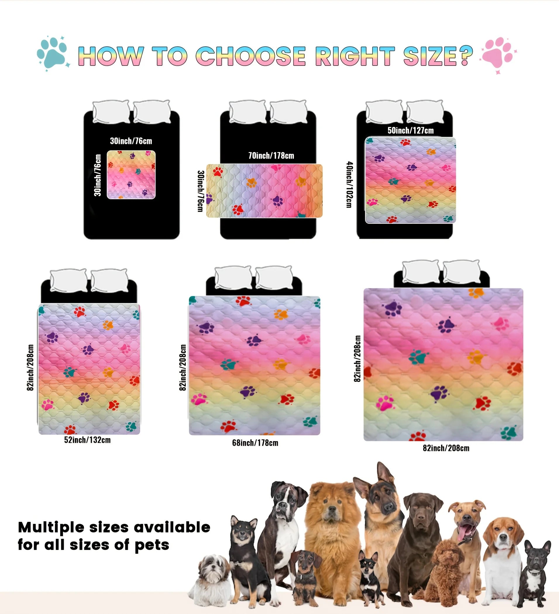 Funda antifugas para cama de perro, cambiador reversible, manta reutilizable para camping