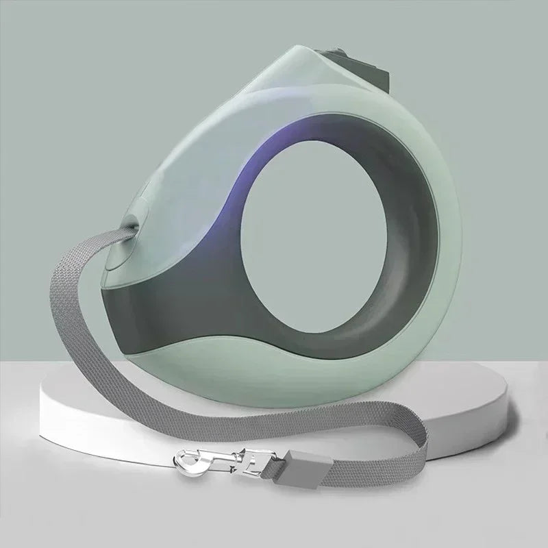Correa luminosa y duradera de 3 m para perros, retráctil automática, de nailon, extensible, para pasear y correr cachorros.