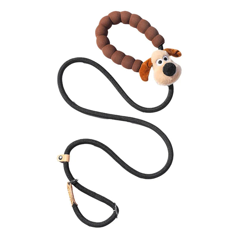 Correa para perro, nueva, hecha a mano, con dibujos animados, para pasear al aire libre.