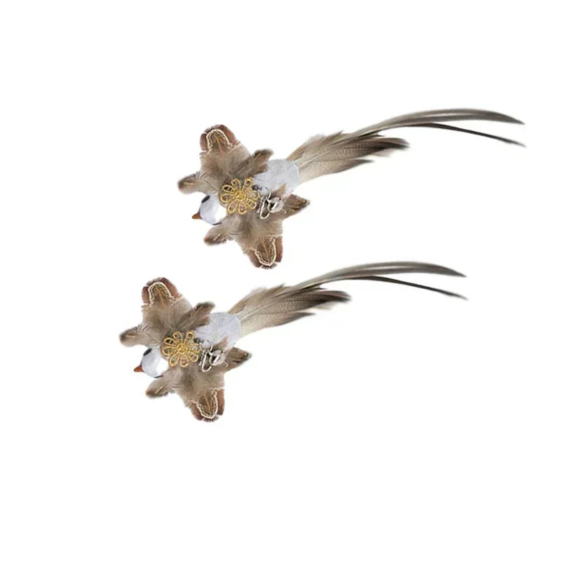 Juguete interactivo para gatos con forma de pájaro, divertido y divertido, con forma de pavo real y cascabel. Ideal para gatitos y mascotas.