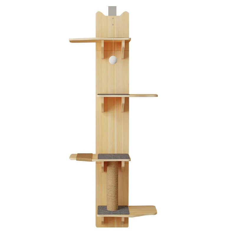 Estructura de escalada para gatos, instalacion en la puerta