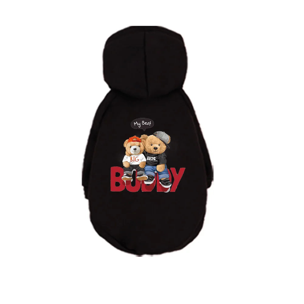 Sudadera con capucha para mascotas (gatos y perros). Diseño exclusivo estampado para pomerania y maltés.