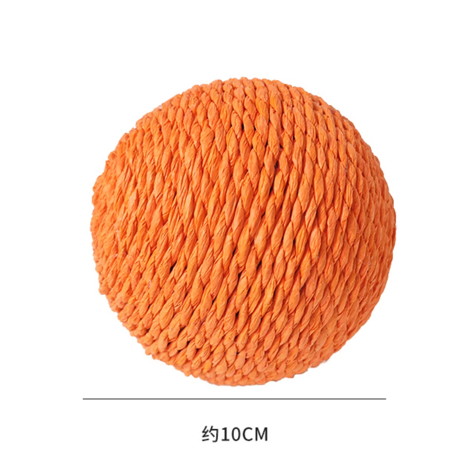 Pelota rascadora interactiva de sisal de 10 cm para gatos, ideal para limpiar los dientes de los gatitos. Pelota antimordeduras con sonido.