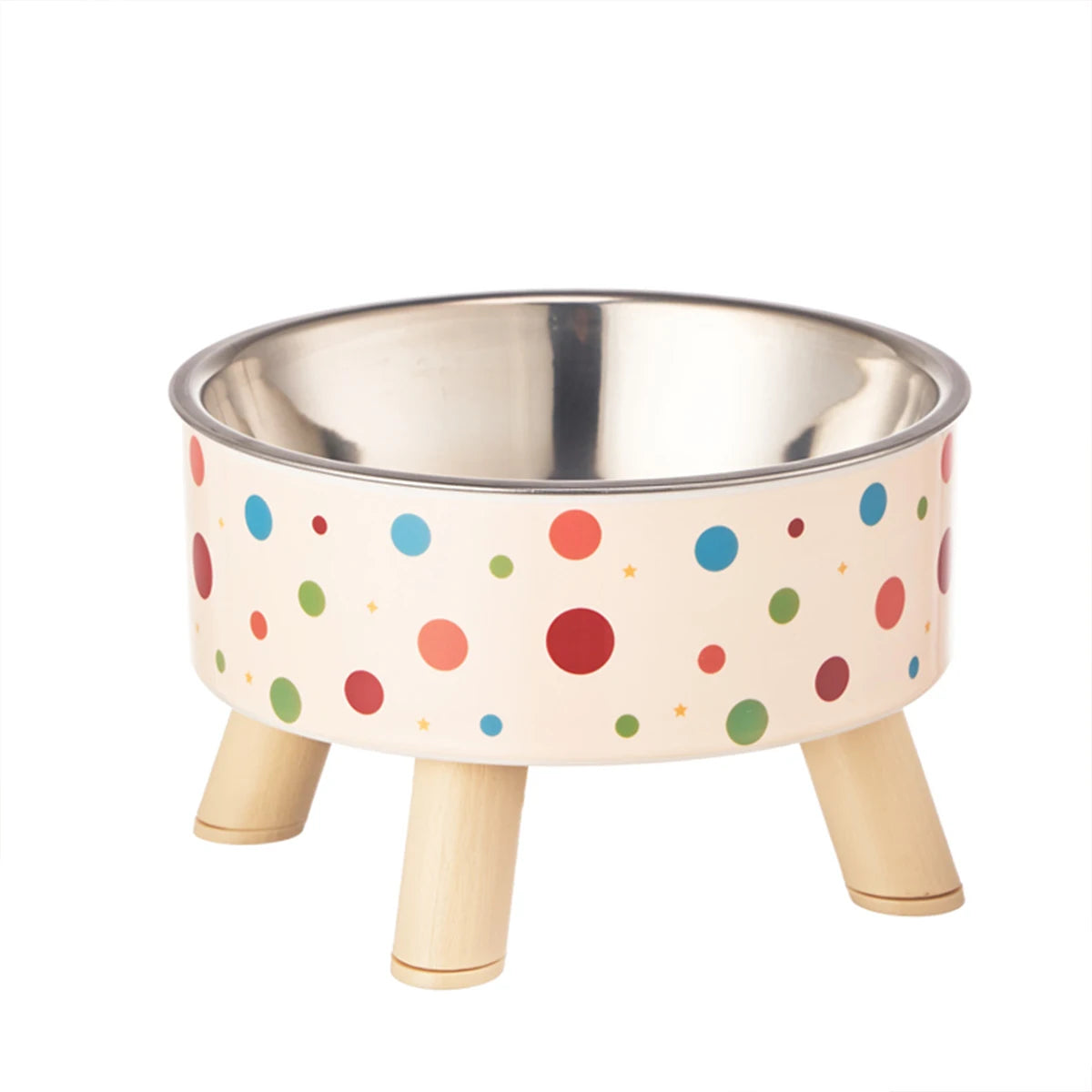 Comedero elevado para gatos Ute Cartoon - Acero inoxidable, protección para el cuello y anti-asfixia, gran capacidad, antideslizante, fácil de limpiar, elegante para mascotas