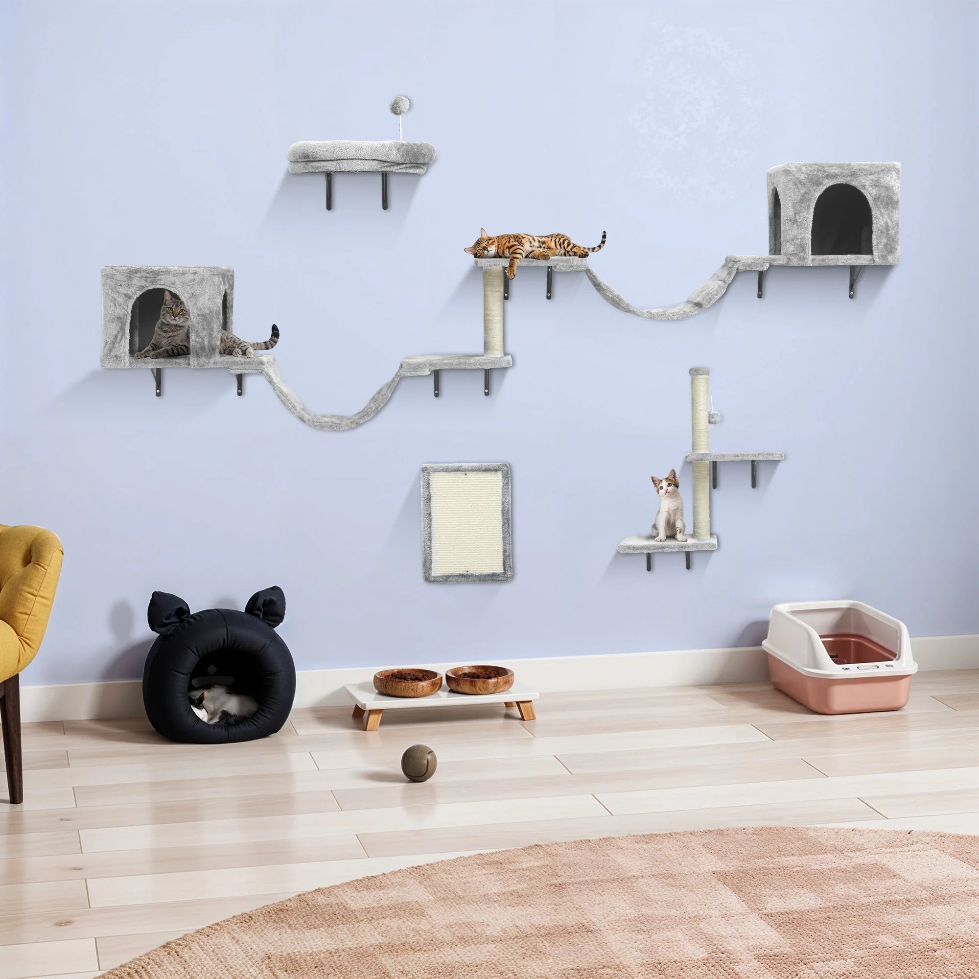Juego de pared para gatos de 8 piezas