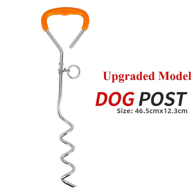 CLS Outdoor Pet Perno de acero para estaca de exterior para mascotas, cadena de alambre de acero