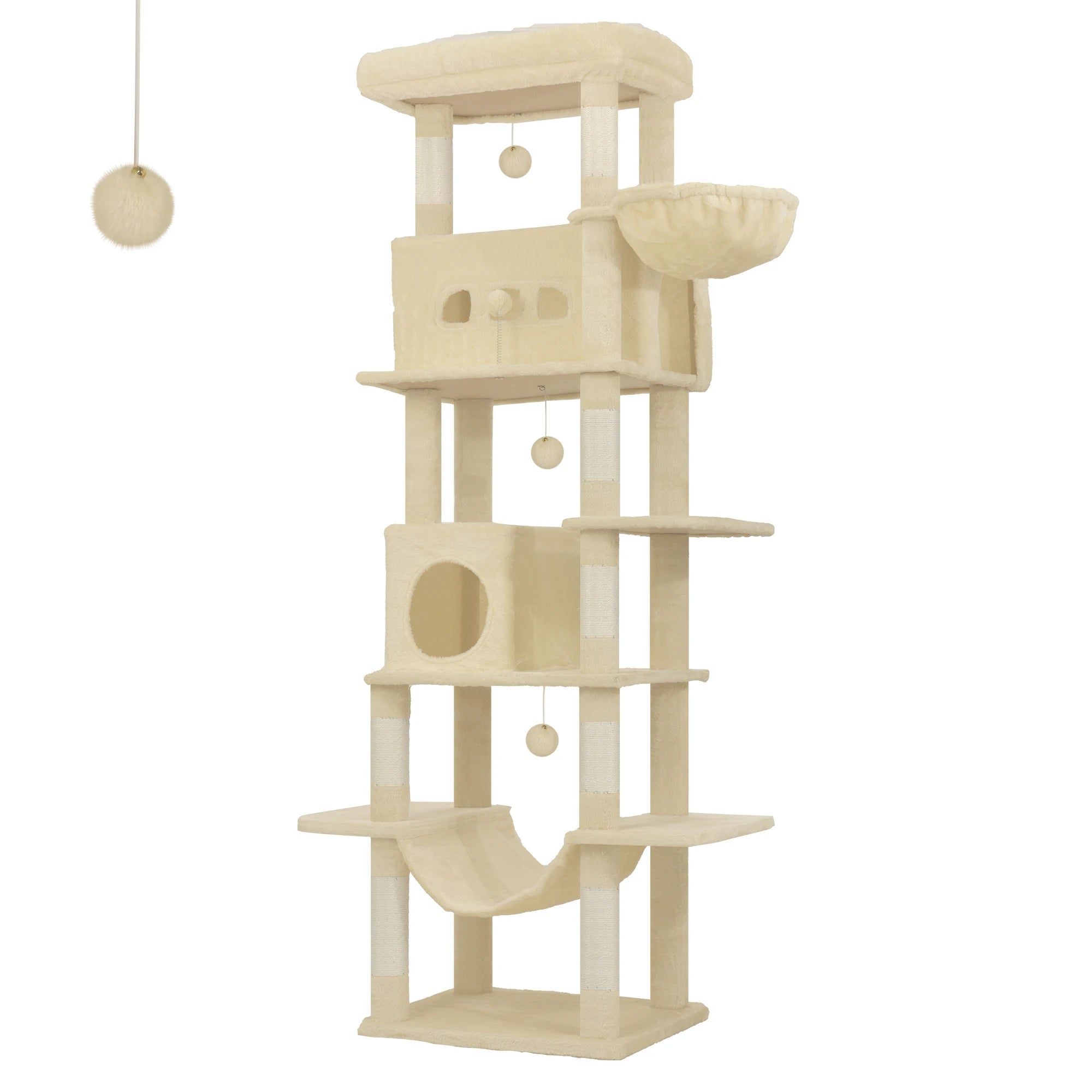 Árbol para gatos Hzuaneri de 210 cm, torre grande para gatos, varios niveles