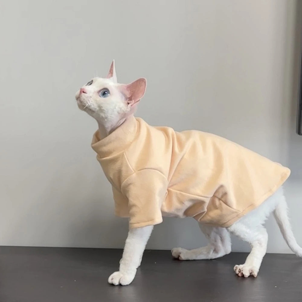 se Kitten Shirts mascotas Clothes ClothSudadera con capucha para mascotas Sphynx Bottom, cálida y acogedora, ideal para primavera e invierno. Perfecta para gatos y perros siameses.ing