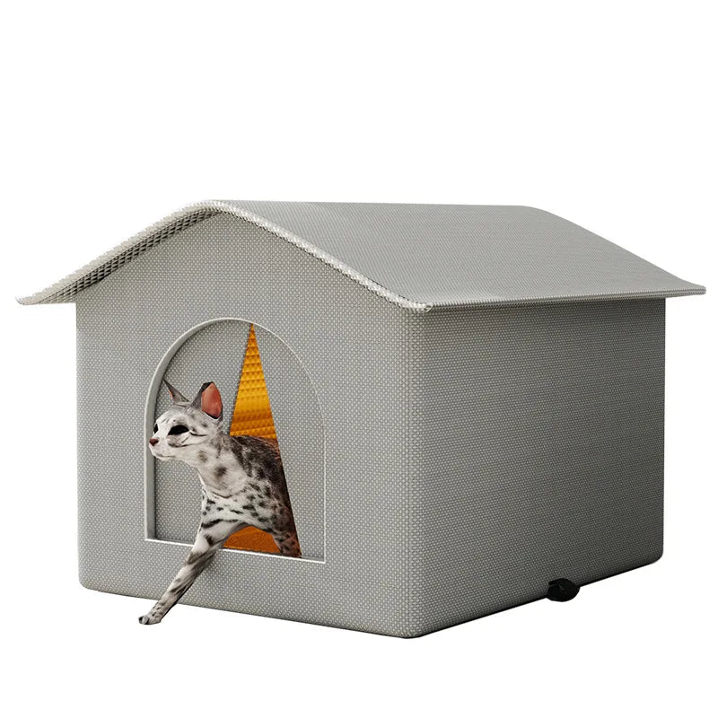 Casita impermeable para perros y gatos callejeros, ideal para exteriores, cálida y acogedora para el invierno. Perfecta para dormir en casa. Plegable y lavable. Para perros pequeños y cachorros.