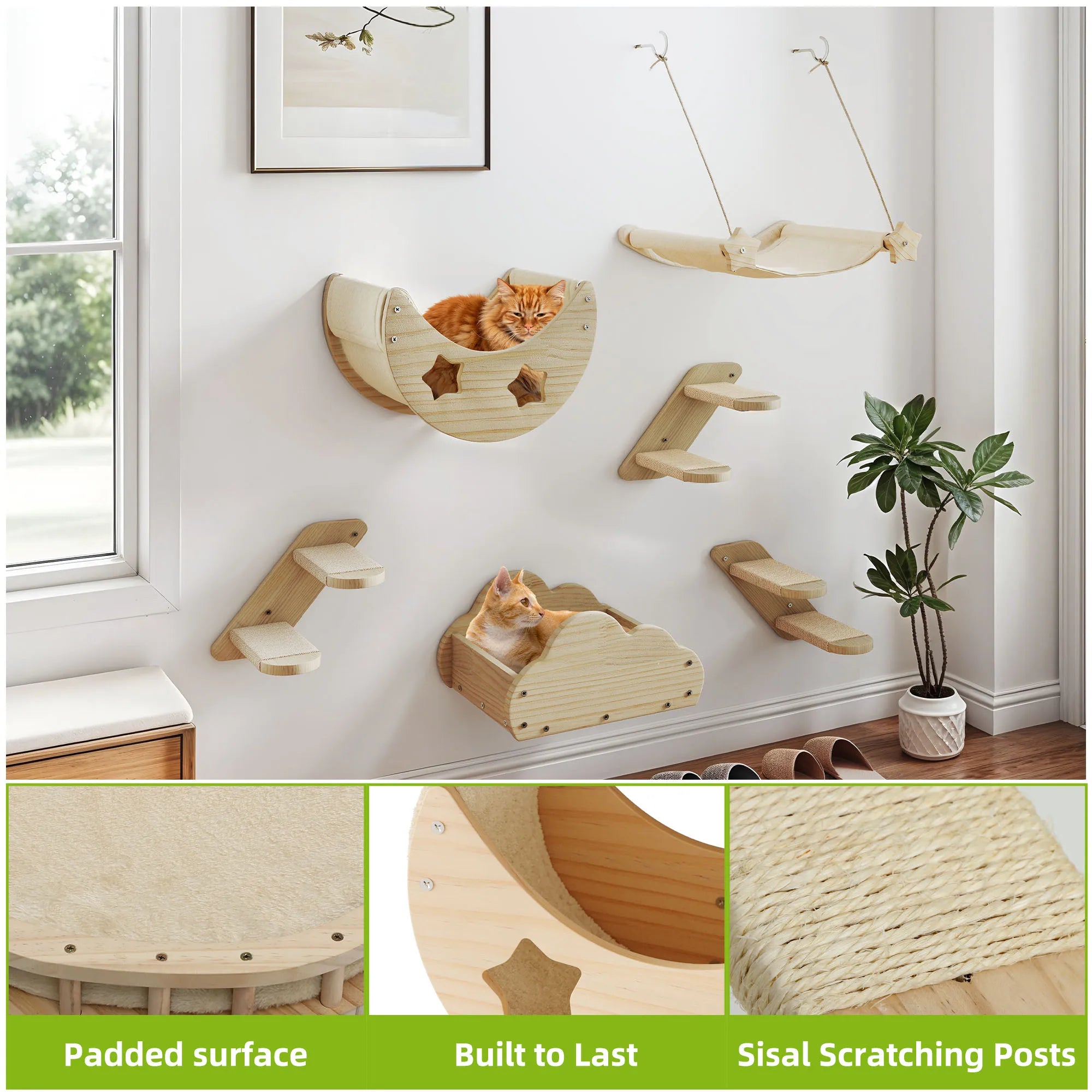 Juego de 6 piezas de pared para gato