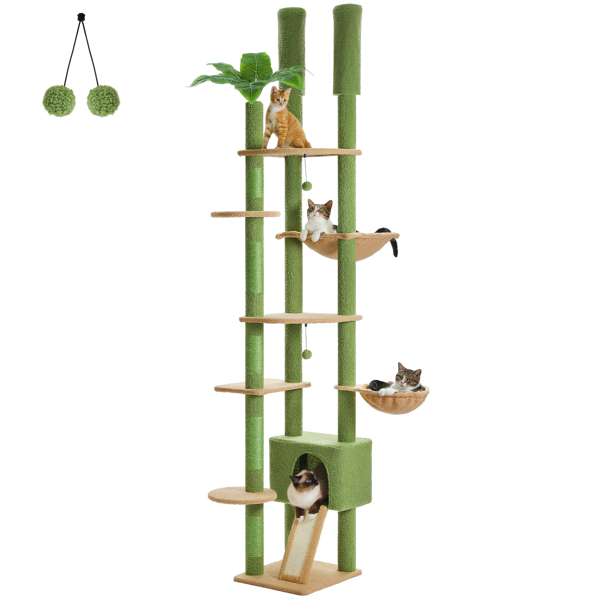 Arbol rascador para gatos ( Altura regulable 237 - 256 cm )