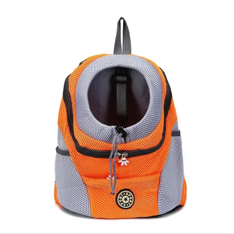 Nueva mochila de viaje portátil de doble hombro, transportín para perros, bolsa frontal de malla para mascotas