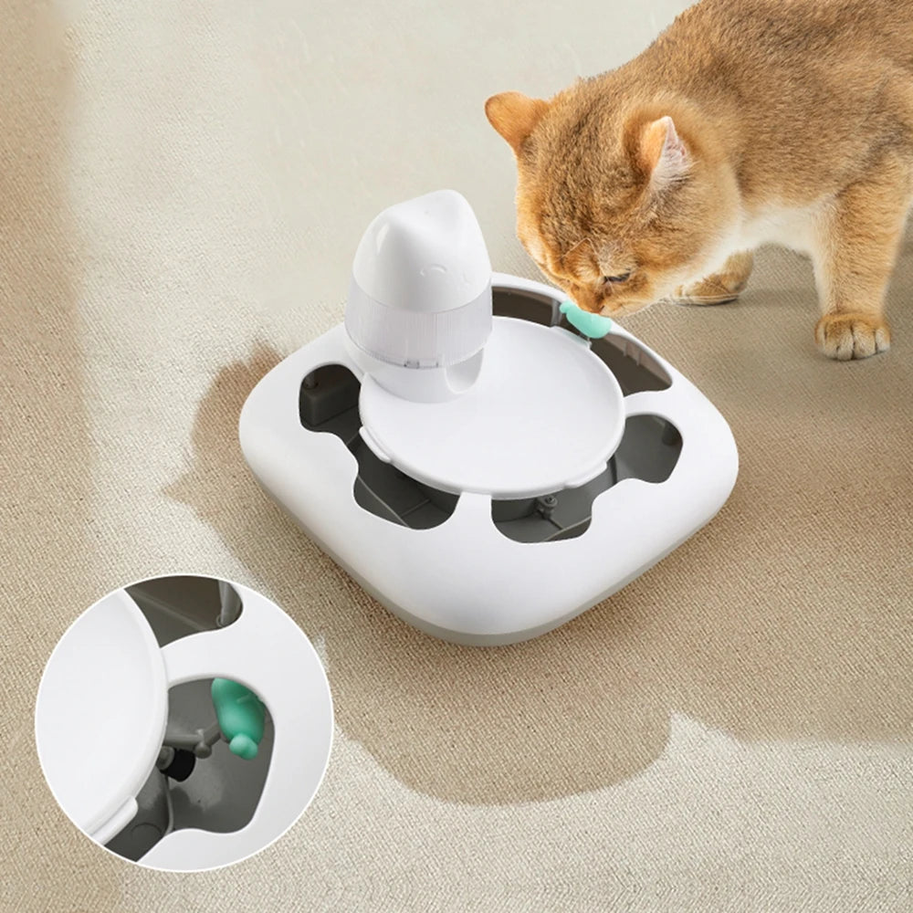 Juego interactivo para gatos y perros: plato comedero, rompecabezas de cuenco Predator, entrenamiento de alimentación lenta, carga USB, juguete para gatos, accesorios para mascotas
