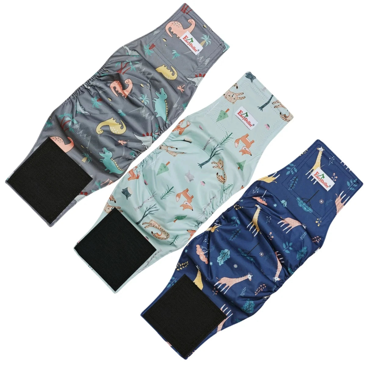 Paquete de 3 pañales lavables para perros machos, bragas sanitarias para mascotas, pañales reutilizables.