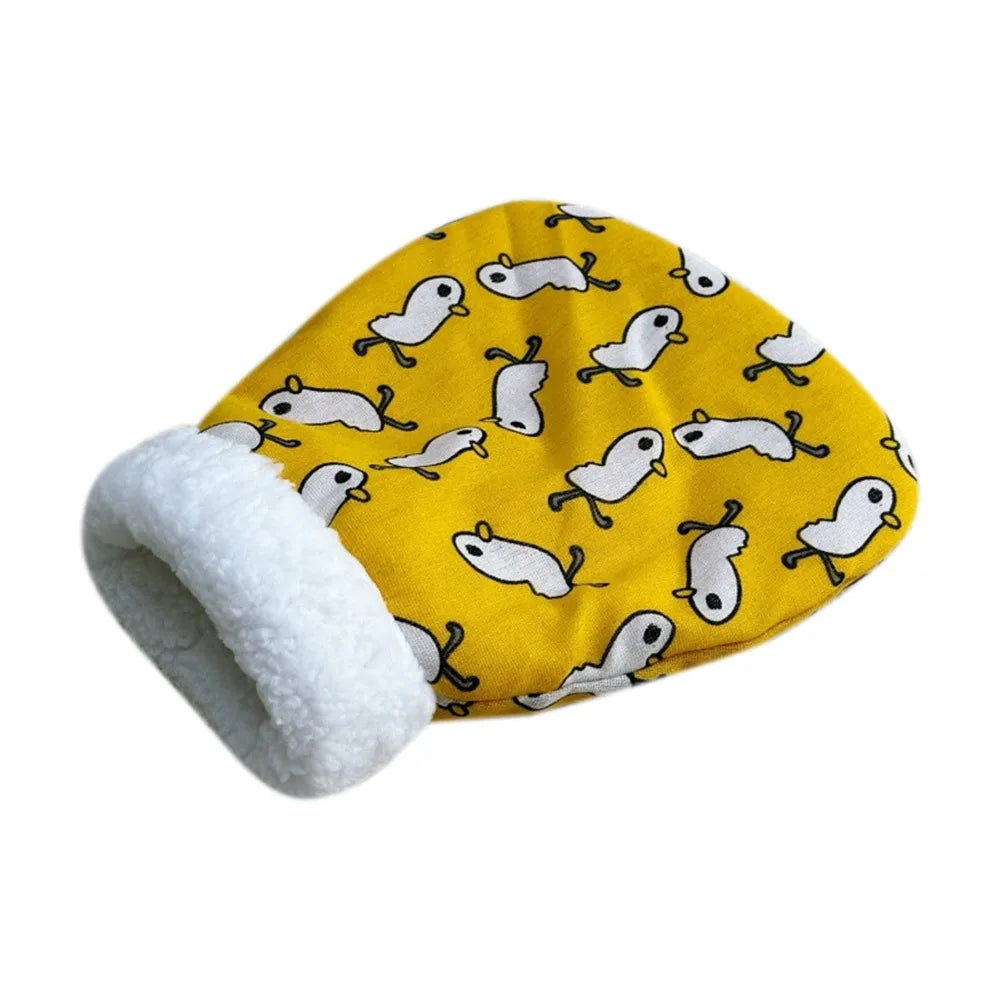 Lindo saco de dormir de peluche para gatos, tipo cueva con bolsillo, invierno