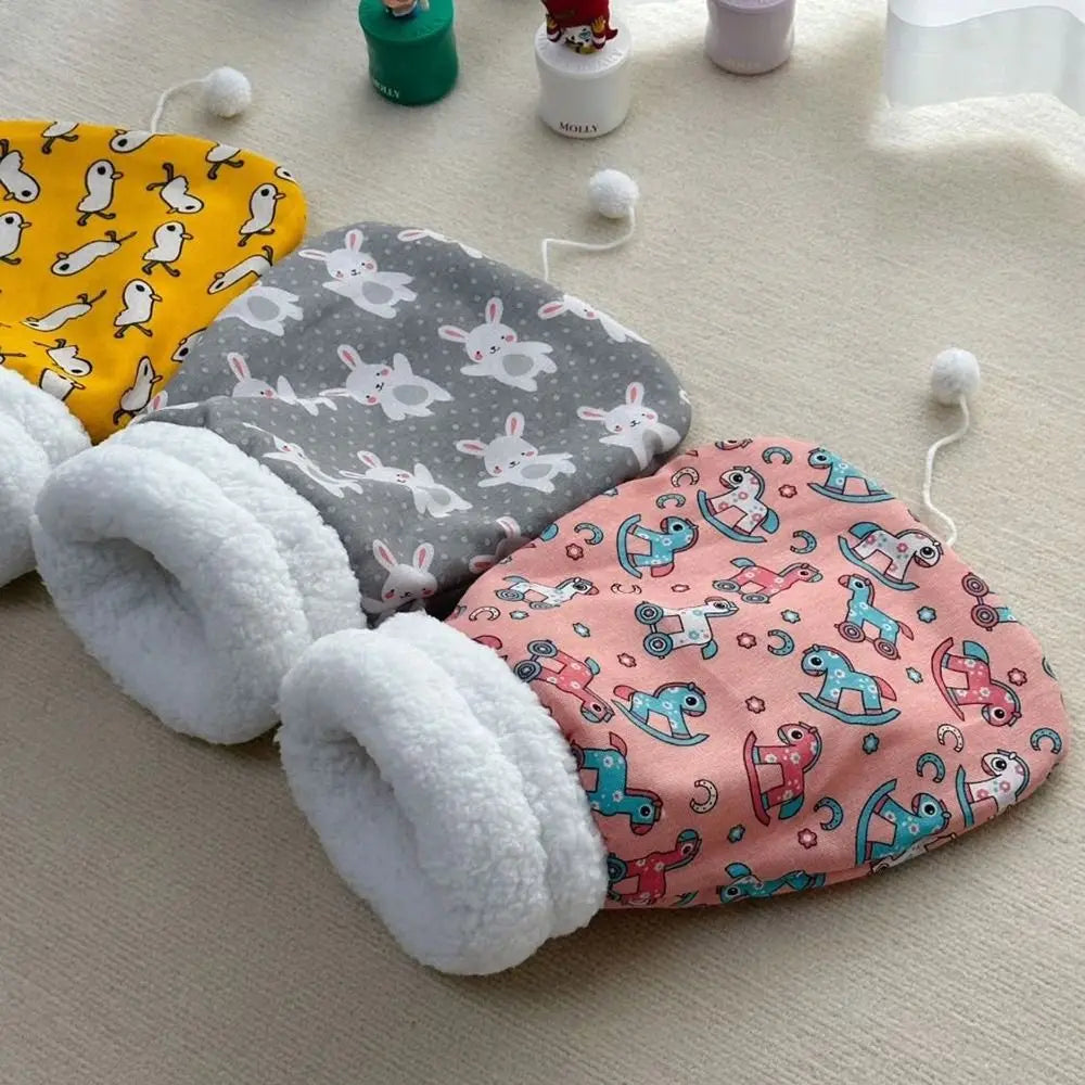 Lindo saco de dormir de peluche para gatos, tipo cueva con bolsillo, invierno