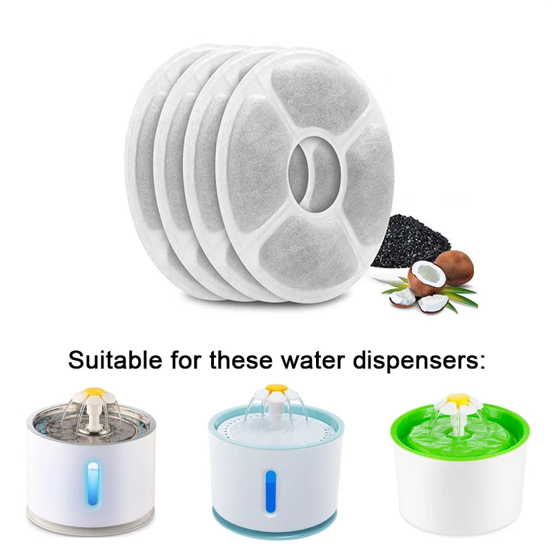Filtro de repuesto para bebedero de mascotas con carbón activado, apto para dispensadores de agua para perros y gatos. Elemento filtrante y accesorios.