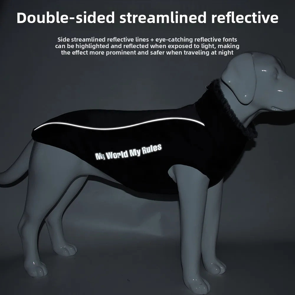 Ropa nueva para perros, ropa cálida y reflectante para perros grandes, ropa gruesa de algodón para perros