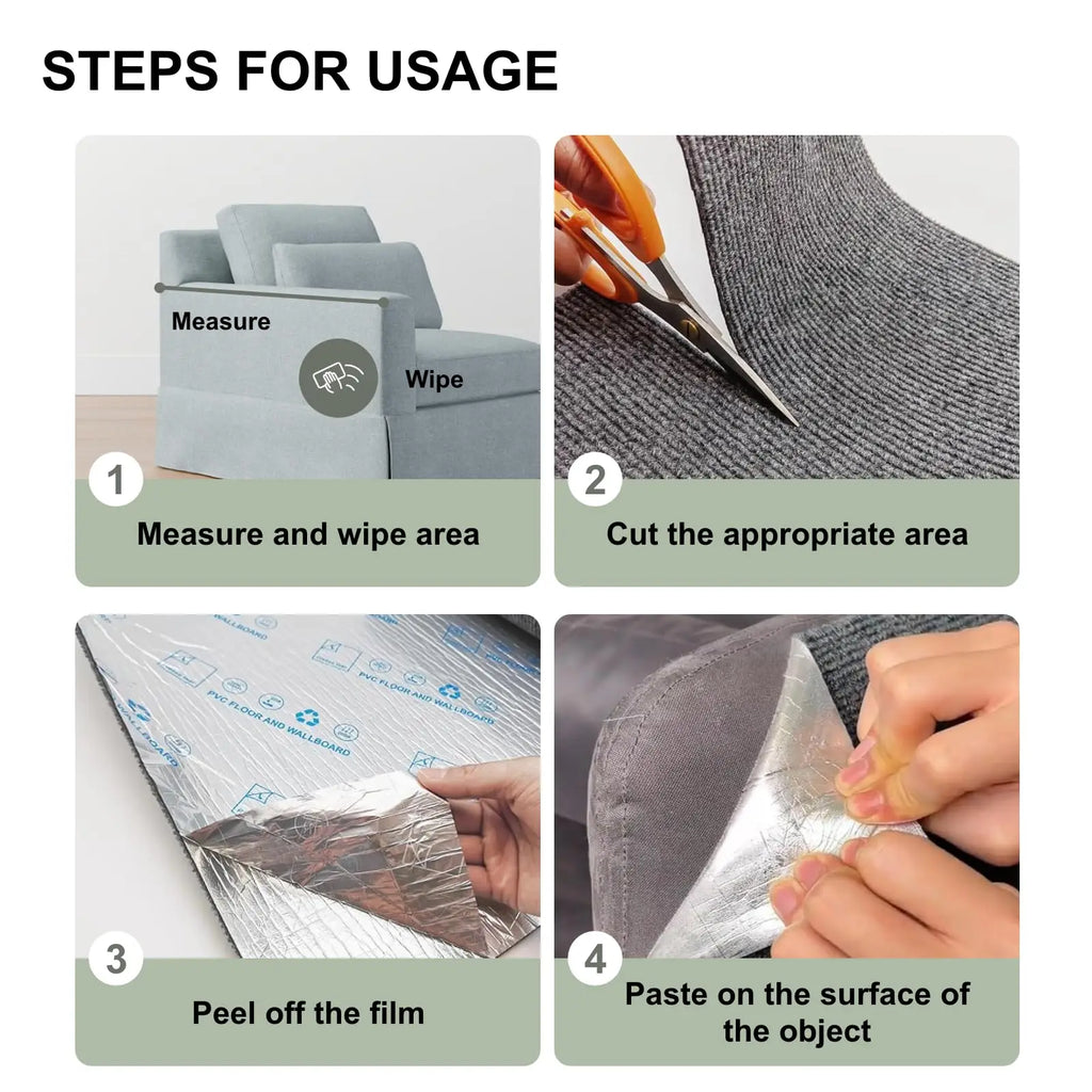 Protector de pared autoadhesivo antiarañazos para gatos, sofá, bricolaje, protección contra arañazos de gatos, patas afiladas, recortable, alfombra, rascador para gatos