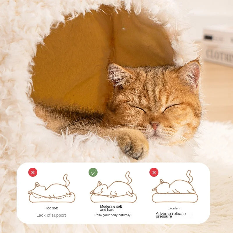 Casita para gatos muy suave, cama cómoda para un sueño profundo, camas cálidas de felpa para mascotas adecuadas para gatos y perros pequeños y medianos.