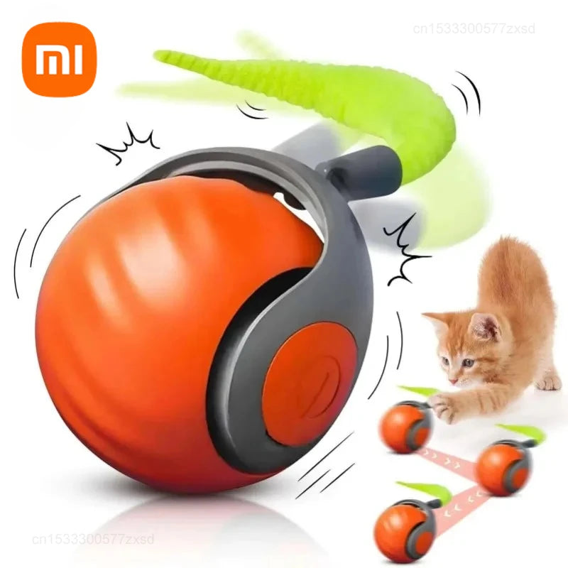 Pelota interactiva para gatos Xiaomi, automática, con cola pequeña y giratoria. Recargable por USB. Juguete portátil para estimular y entrenar a tu mascota.