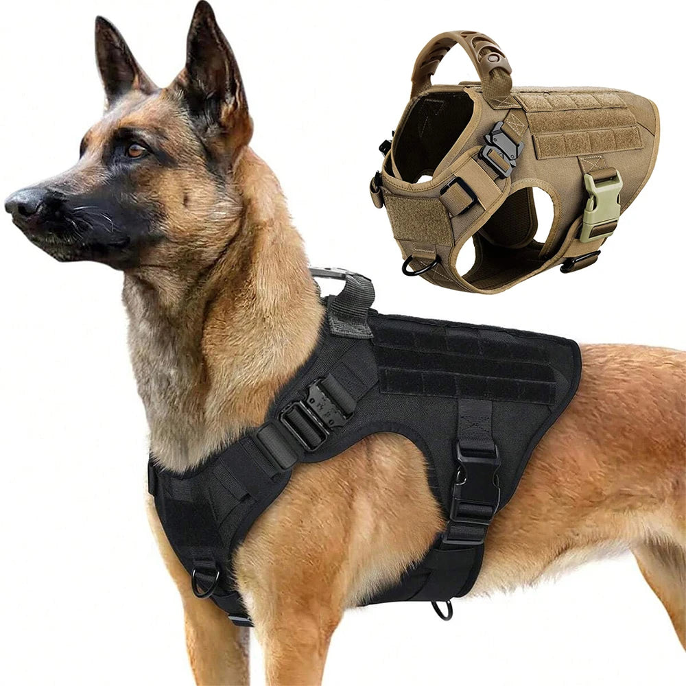 Arnés militar grande para perros, chaleco de entrenamiento para pastor alemán malinois, arnés táctico mediano para perros, accesorios de caza para perros