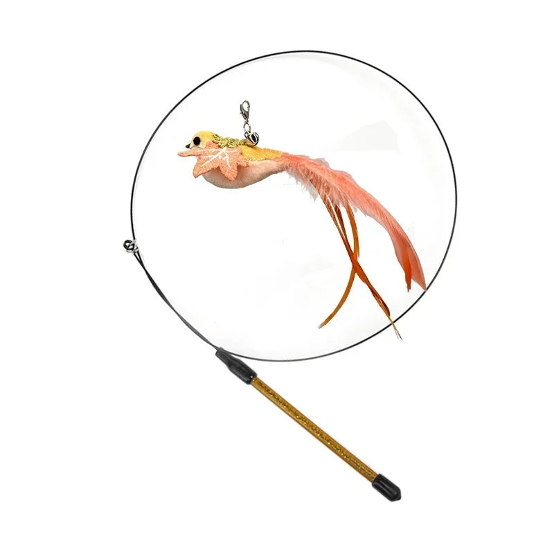 Juguete interactivo para gatos con forma de pájaro, divertido y divertido, con forma de pavo real y cascabel. Ideal para gatitos y mascotas.