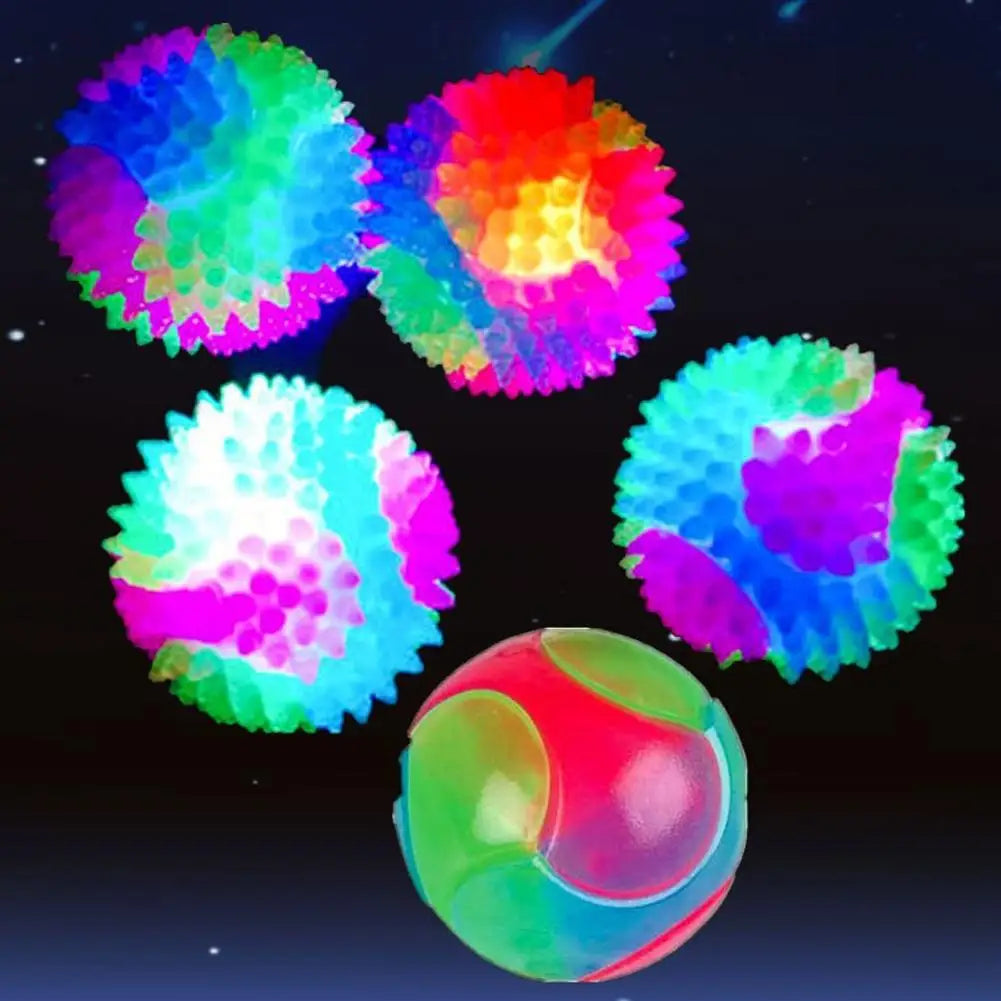 Pelota luminosa para mascotas con luces LED, forma de cachorro, elástica, intermitente, de colores, de TPR, juguete interactivo para gatos y perros pequeños.