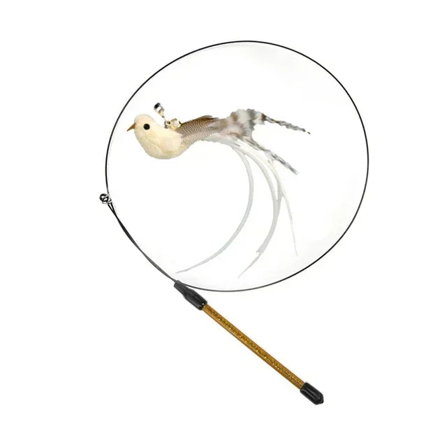 Juguete interactivo para gatos con forma de pájaro, divertido y divertido, con forma de pavo real y cascabel. Ideal para gatitos y mascotas.