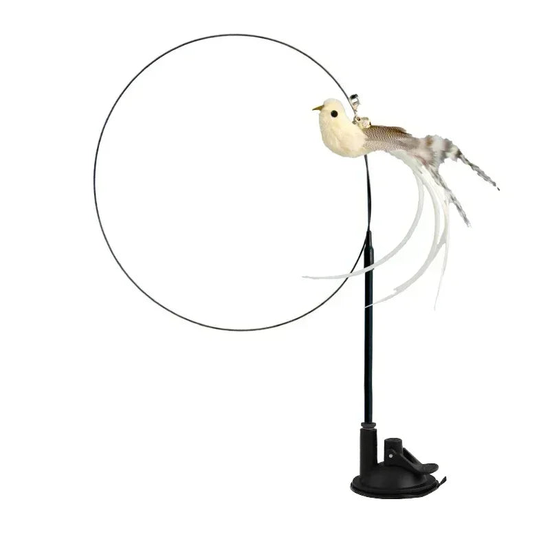 Juguete interactivo para gatos con forma de pájaro, divertido y divertido, con forma de pavo real y cascabel. Ideal para gatitos y mascotas.