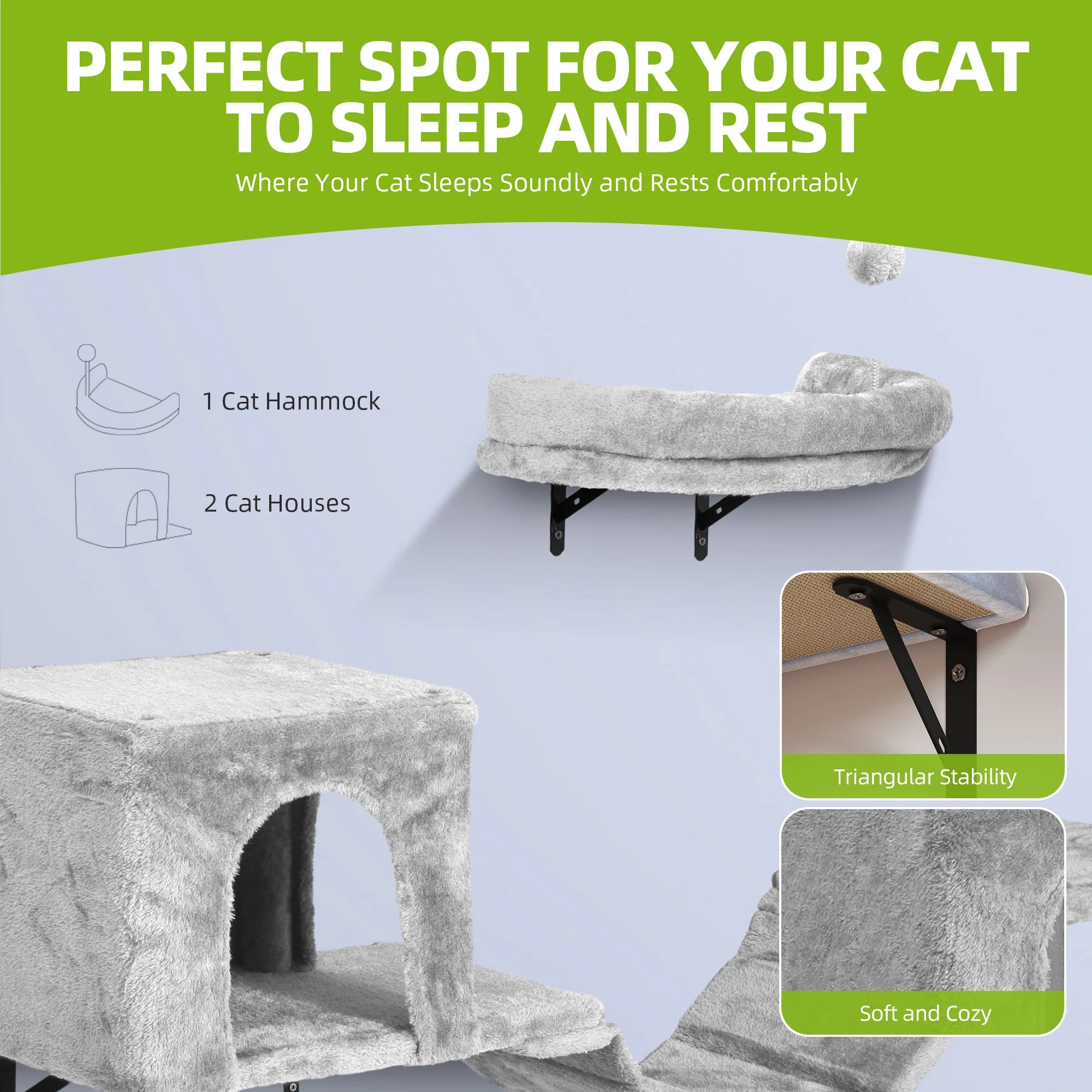 Juego de pared para gatos de 8 piezas