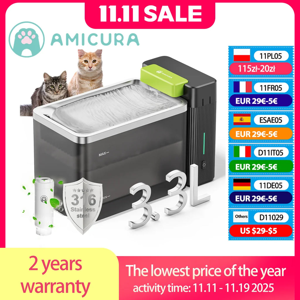 Fuente de agua de 3,3 litros de capacidad