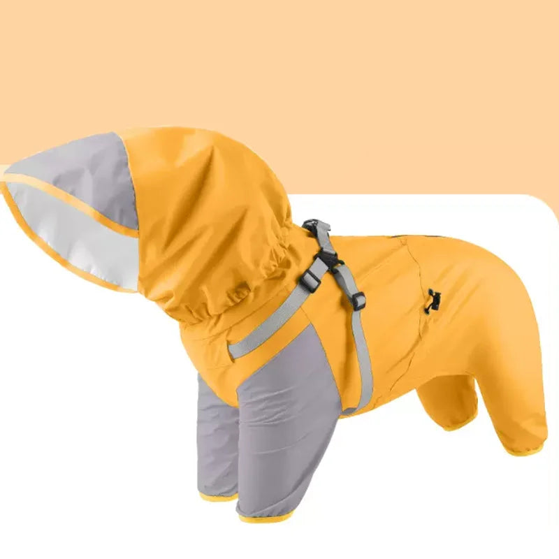 Abrigo impermeable para mascotas, chaqueta con capucha para cachorros, ideal para días lluviosos y para exteriores.