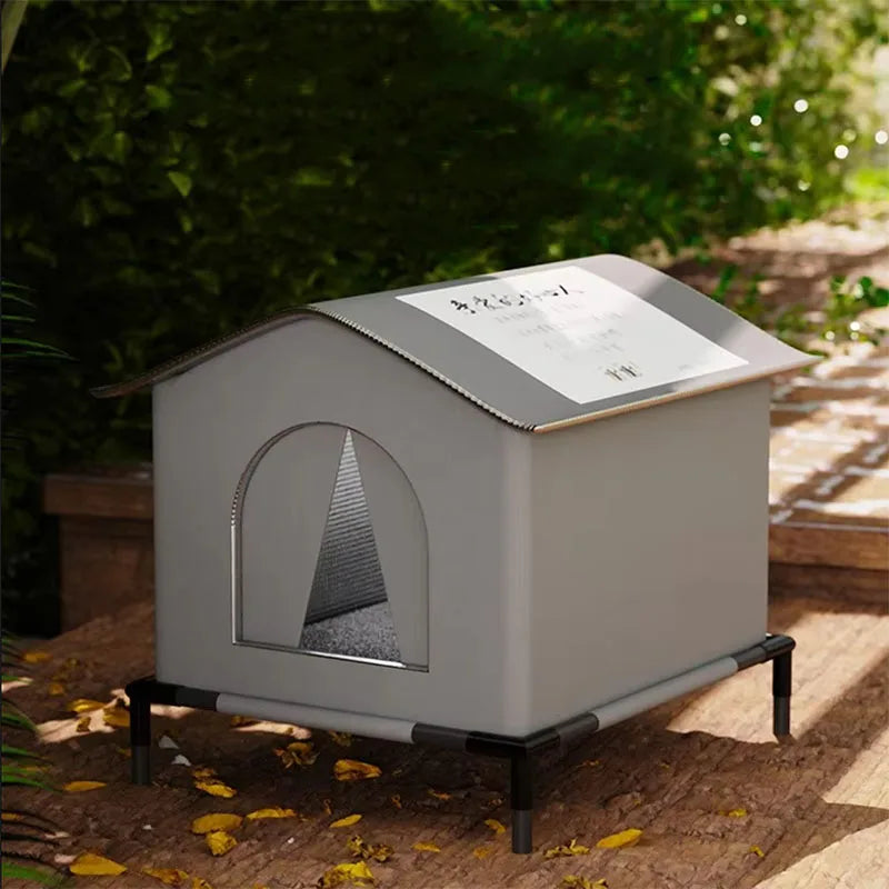 Casita impermeable para perros y gatos callejeros, ideal para exteriores, cálida y acogedora para el invierno. Perfecta para dormir en casa. Plegable y lavable. Para perros pequeños y cachorros.
