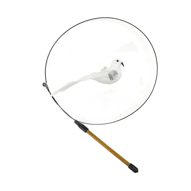 Juguete interactivo para gatos con forma de pájaro, divertido y divertido, con forma de pavo real y cascabel. Ideal para gatitos y mascotas.