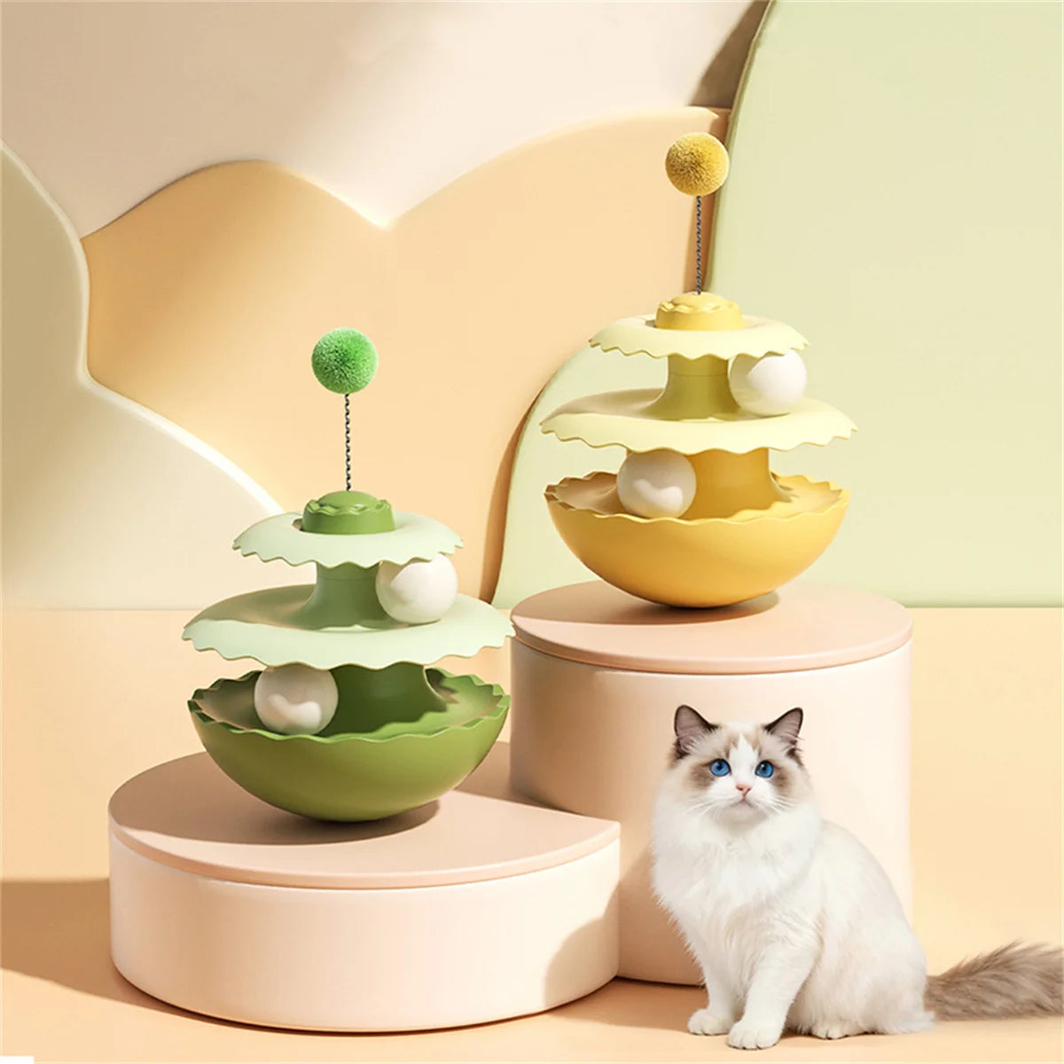 Nuevo juguete giratorio para gatos, ideal para su entretenimiento. Un juguete interactivo que estimula a tu gato y te entretiene. Pelota rompecabezas para gatitos.