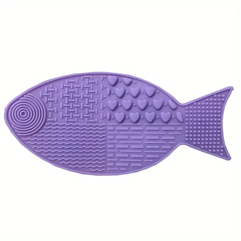 Tapete interactivo para lamer con forma de pez para gatitos con ventosas - Tapete de silicona SlowFeeder para alimentar mascotas y fomentar hábitos alimenticios saludables