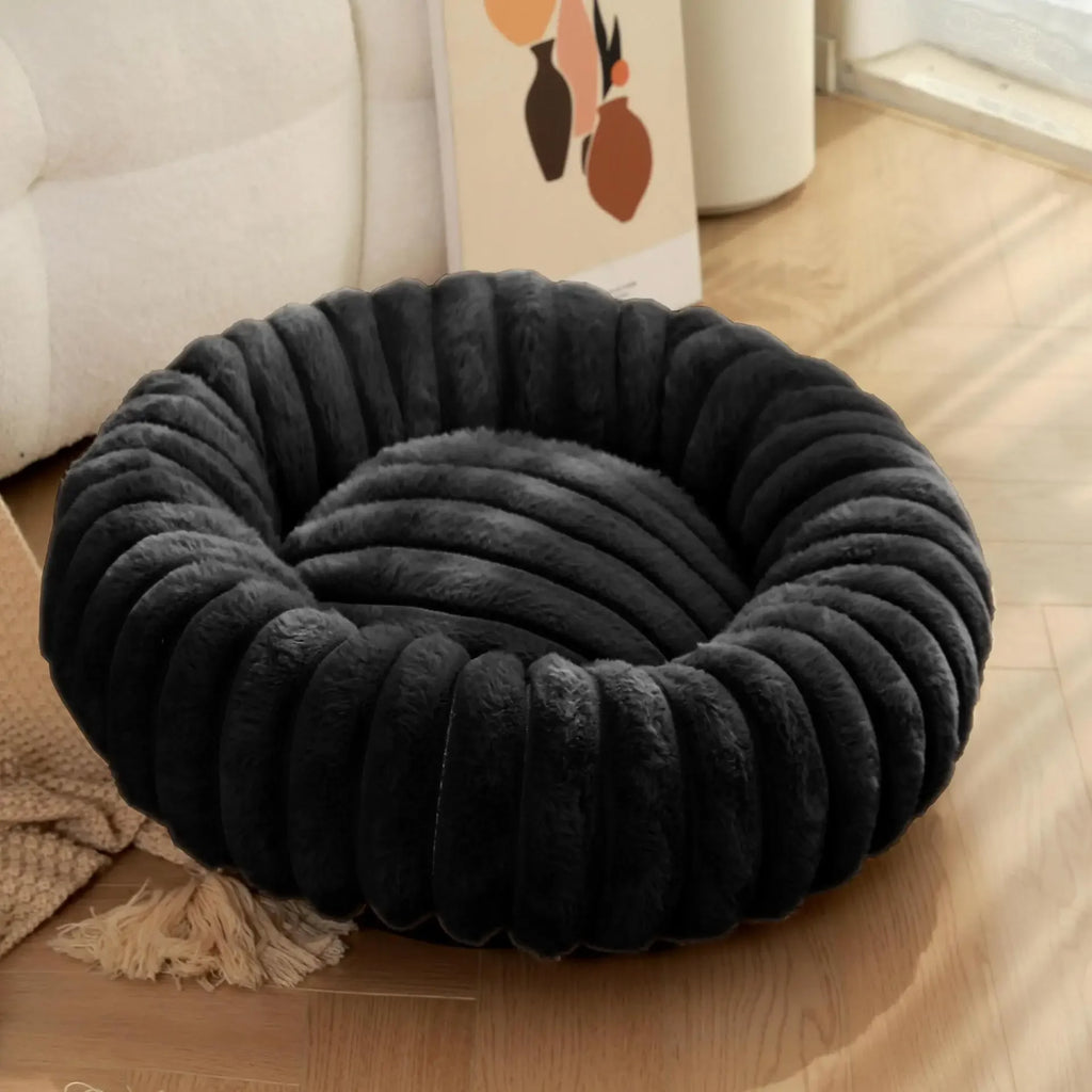 Cama redonda para mascotas de 40-70 cm, súper suave, tipo cama para gatos, casita de felpa larga para perros medianos, ideal para dormir en invierno.