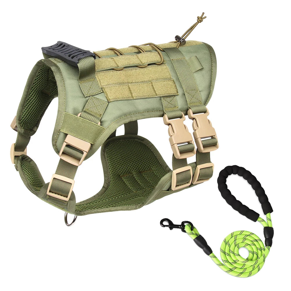 Tactical Dog Harness with Handle and Leash Military Dog Walking Accessory for Rottweiler Medium Large Dog Puppy Harness