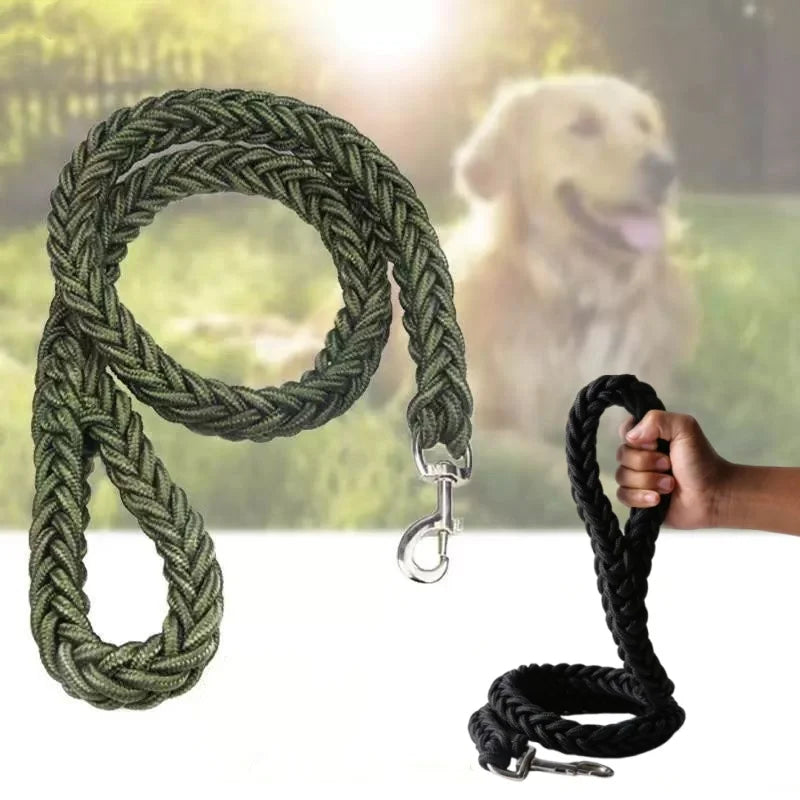 Correa grande para perros, de nailon trenzado, con tracción, para pasear mascotas. Cuerda gruesa de mano para bulldog, rottweiler y perros de caza. Accesorios.