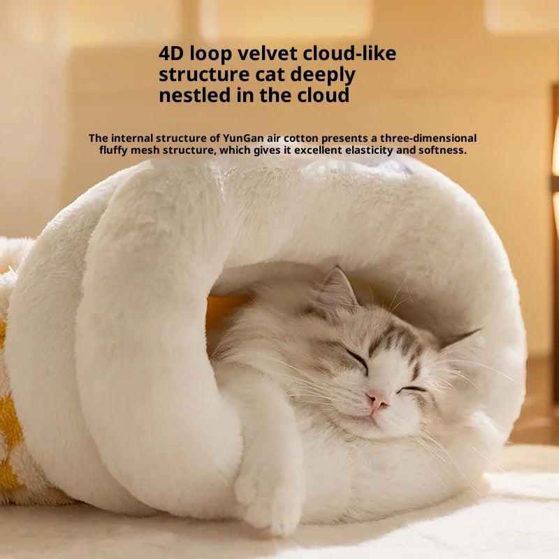 Cat sleeping bag Winter Portable Warm Feline Bed Cat Sleeping Bag Soft Fluffy Thickened Pet Pocket New Winter Pet Nests cat nest