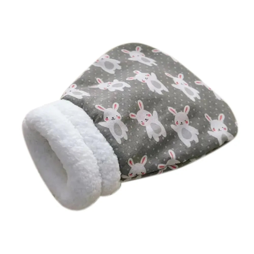 Lindo saco de dormir de peluche para gatos, tipo cueva con bolsillo, invierno