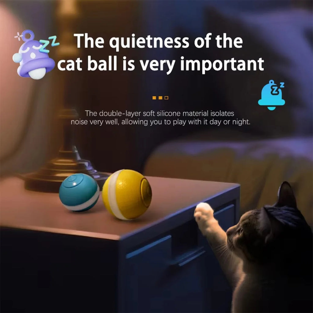 Pelota inteligente interactiva para gatos: juguete electrónico automático con luz LED para entretenimiento y entrenamiento.