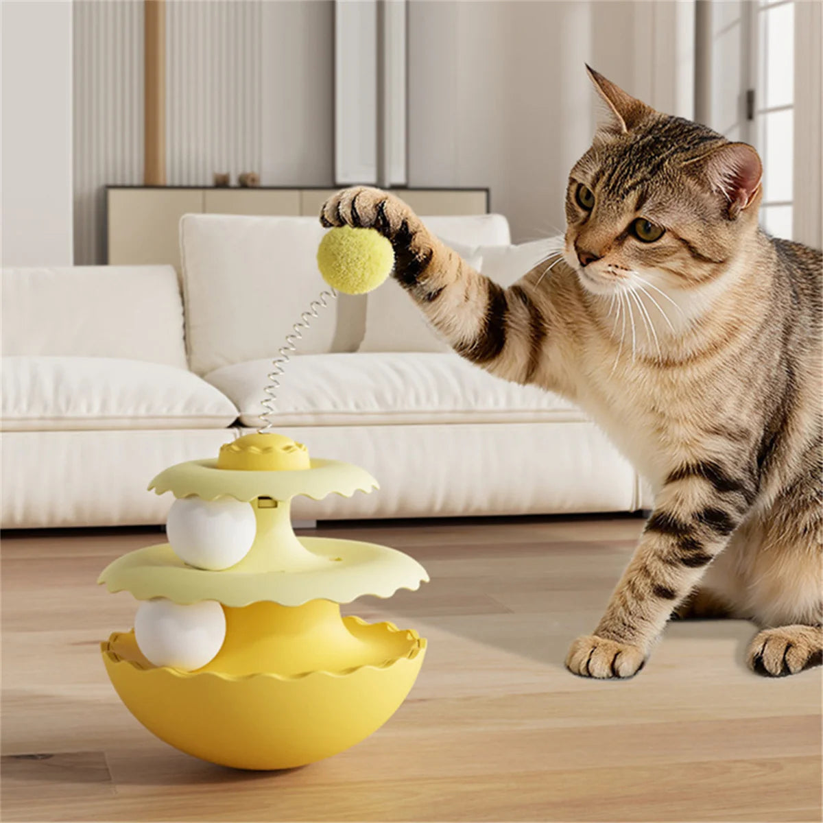 Nuevo juguete giratorio para gatos, ideal para su entretenimiento. Un juguete interactivo que estimula a tu gato y te entretiene. Pelota rompecabezas para gatitos.