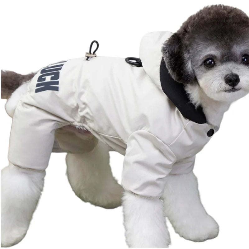 Mono impermeable para mascotas, ropa de invierno de forro polar para perros, abrigo con anilla en D