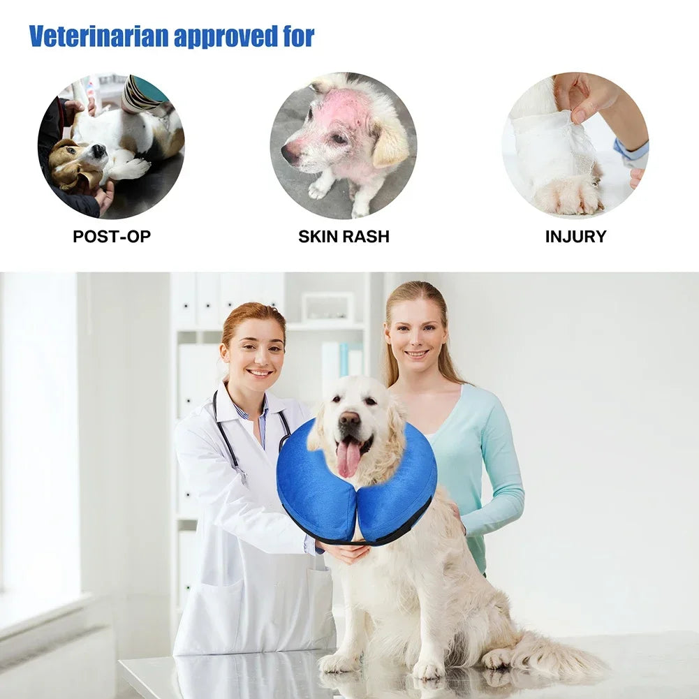 Cono postoperatorio para perros, collar protector inflable para recuperación de mascotas, cono suave para perros pequeños, medianos o grandes, y gatos.