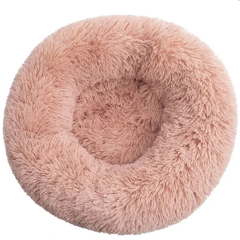 Cama redonda para mascotas de 40-90 cm para perros grandes, cama supersuave para gatos, casita de felpa larga para perros medianos, ideal para dormir en invierno.
