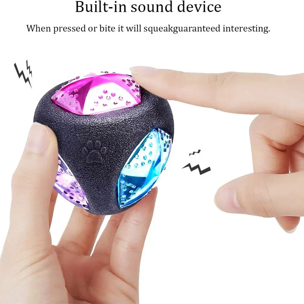 Pelotas interactivas para perros con sonido, destellos y luces LED. Juguetes masticables para perros que mastican con fuerza. Pelotas luminosas y saltarinas para cachorros.