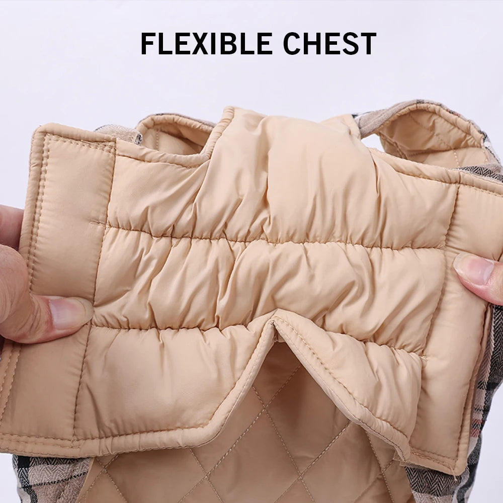 Chaqueta reversible para perro, ropa de invierno impermeable a cuadros, abrigo acolchado suave para perros pequeños y grandes, chaleco cálido para mascotas, Bulldog Francés