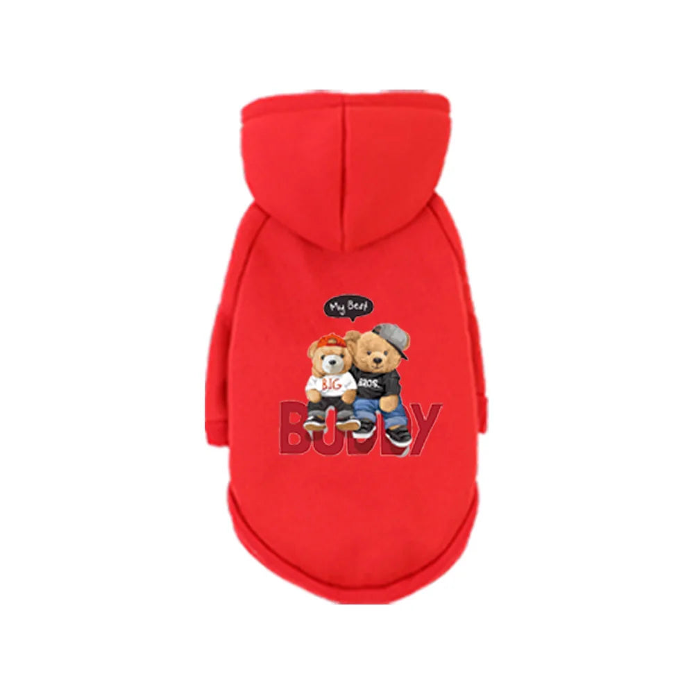 Sudadera con capucha para mascotas (gatos y perros). Diseño exclusivo estampado para pomerania y maltés.